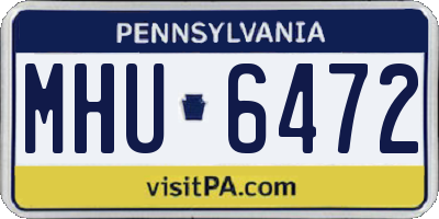 PA license plate MHU6472
