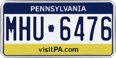 PA license plate MHU6476