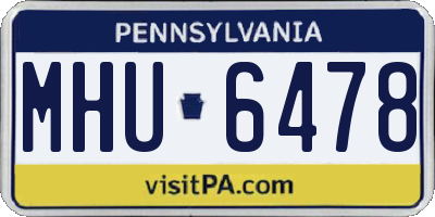 PA license plate MHU6478