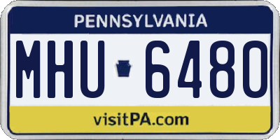 PA license plate MHU6480