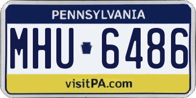 PA license plate MHU6486