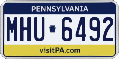 PA license plate MHU6492