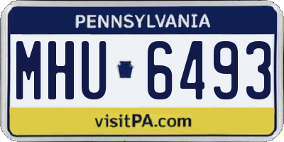 PA license plate MHU6493
