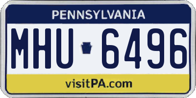 PA license plate MHU6496