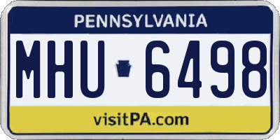 PA license plate MHU6498