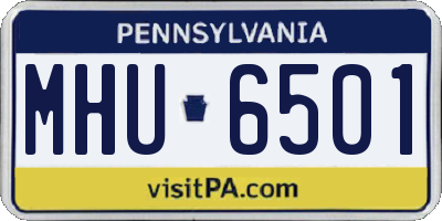 PA license plate MHU6501