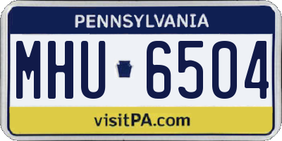 PA license plate MHU6504
