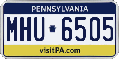 PA license plate MHU6505