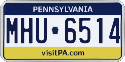PA license plate MHU6514