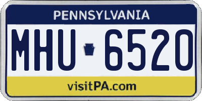 PA license plate MHU6520