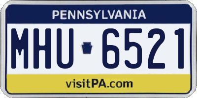PA license plate MHU6521