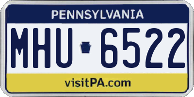 PA license plate MHU6522