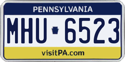 PA license plate MHU6523