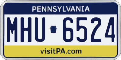 PA license plate MHU6524