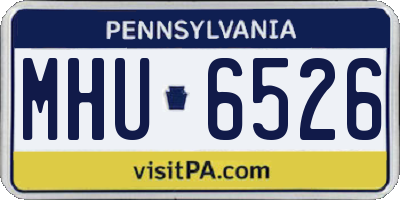 PA license plate MHU6526