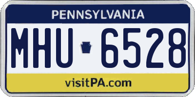 PA license plate MHU6528