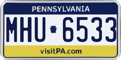 PA license plate MHU6533