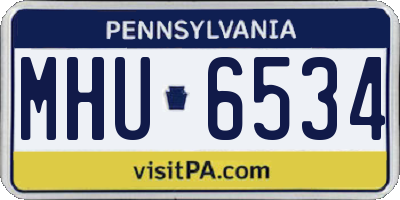 PA license plate MHU6534