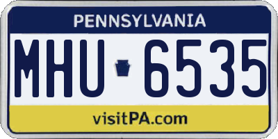 PA license plate MHU6535
