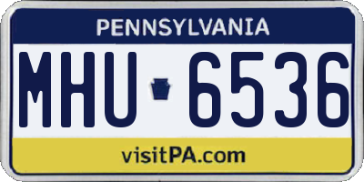 PA license plate MHU6536