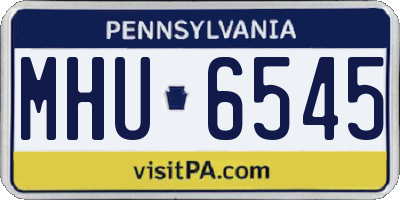 PA license plate MHU6545