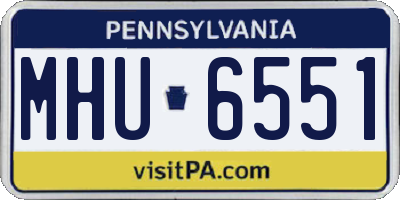 PA license plate MHU6551