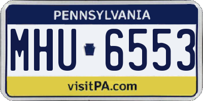 PA license plate MHU6553
