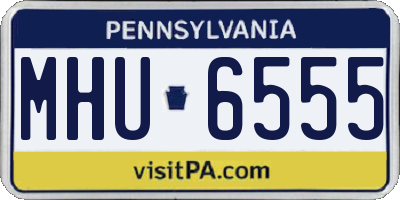 PA license plate MHU6555
