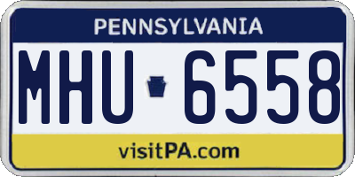PA license plate MHU6558