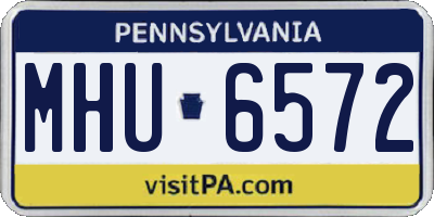 PA license plate MHU6572
