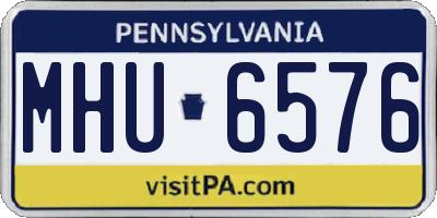 PA license plate MHU6576