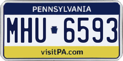 PA license plate MHU6593