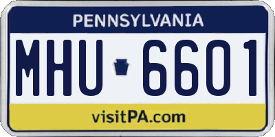 PA license plate MHU6601