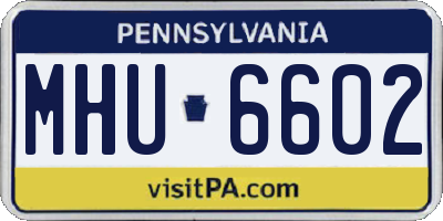 PA license plate MHU6602