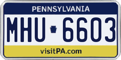 PA license plate MHU6603