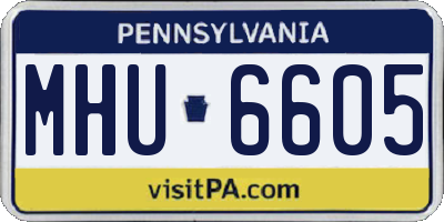 PA license plate MHU6605