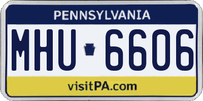 PA license plate MHU6606