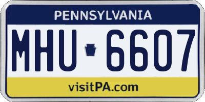 PA license plate MHU6607