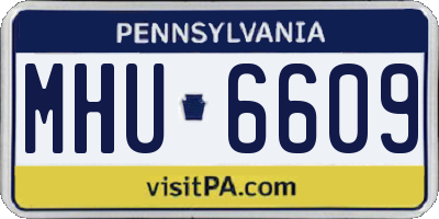 PA license plate MHU6609
