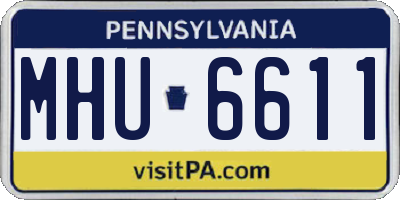 PA license plate MHU6611