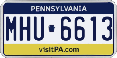 PA license plate MHU6613