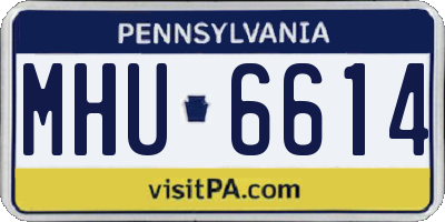 PA license plate MHU6614