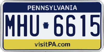 PA license plate MHU6615