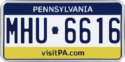 PA license plate MHU6616