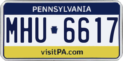 PA license plate MHU6617