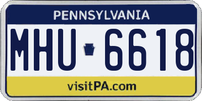 PA license plate MHU6618