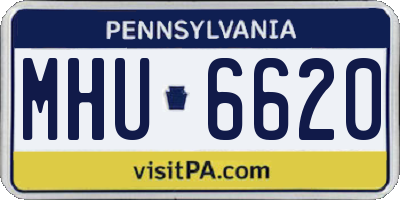 PA license plate MHU6620