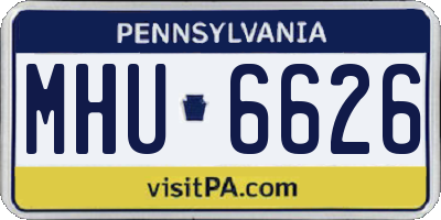 PA license plate MHU6626