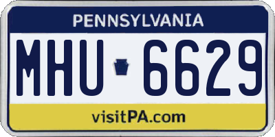 PA license plate MHU6629