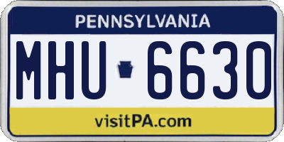 PA license plate MHU6630